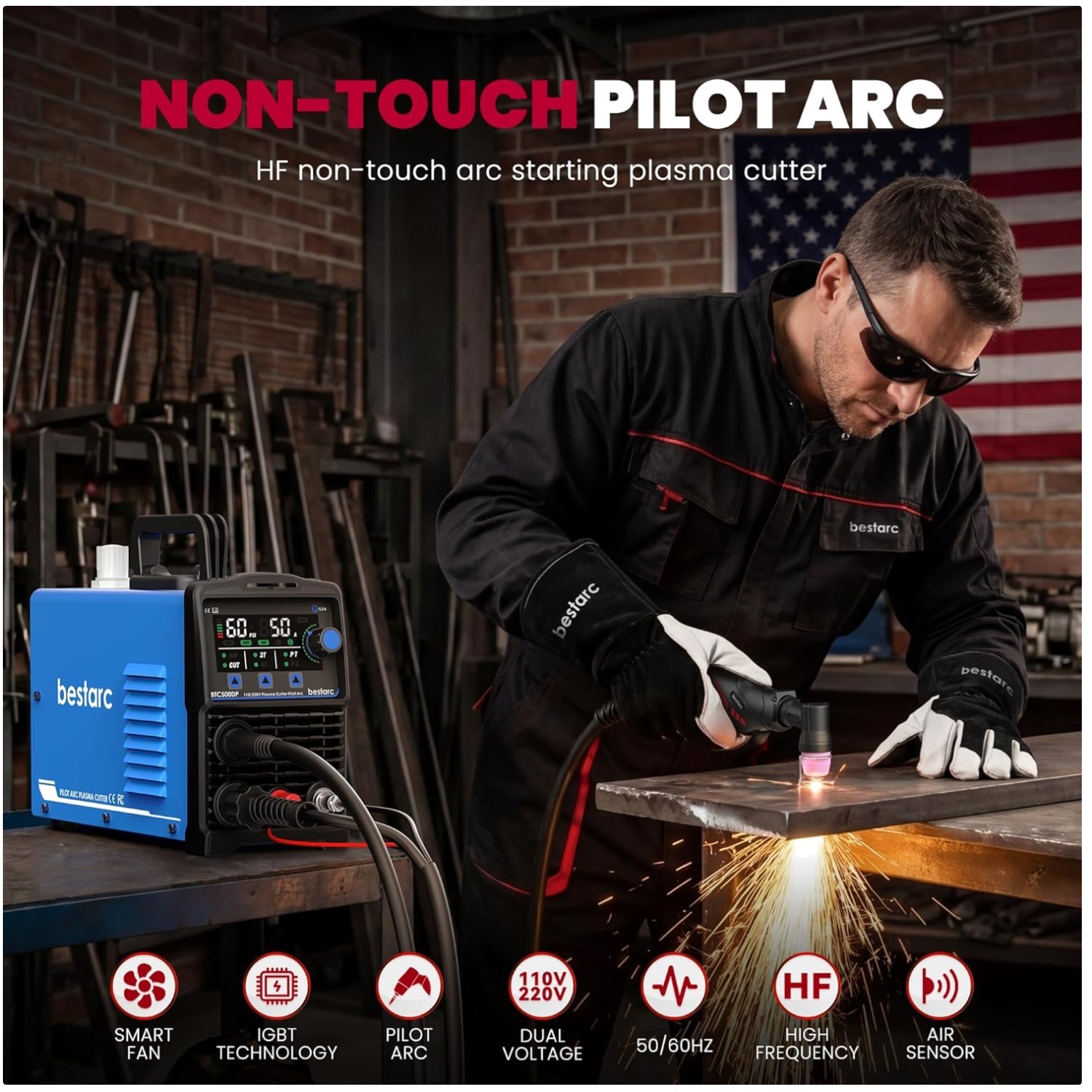 Professional Grade Plasma Cutter – LED Display, Air Sensor