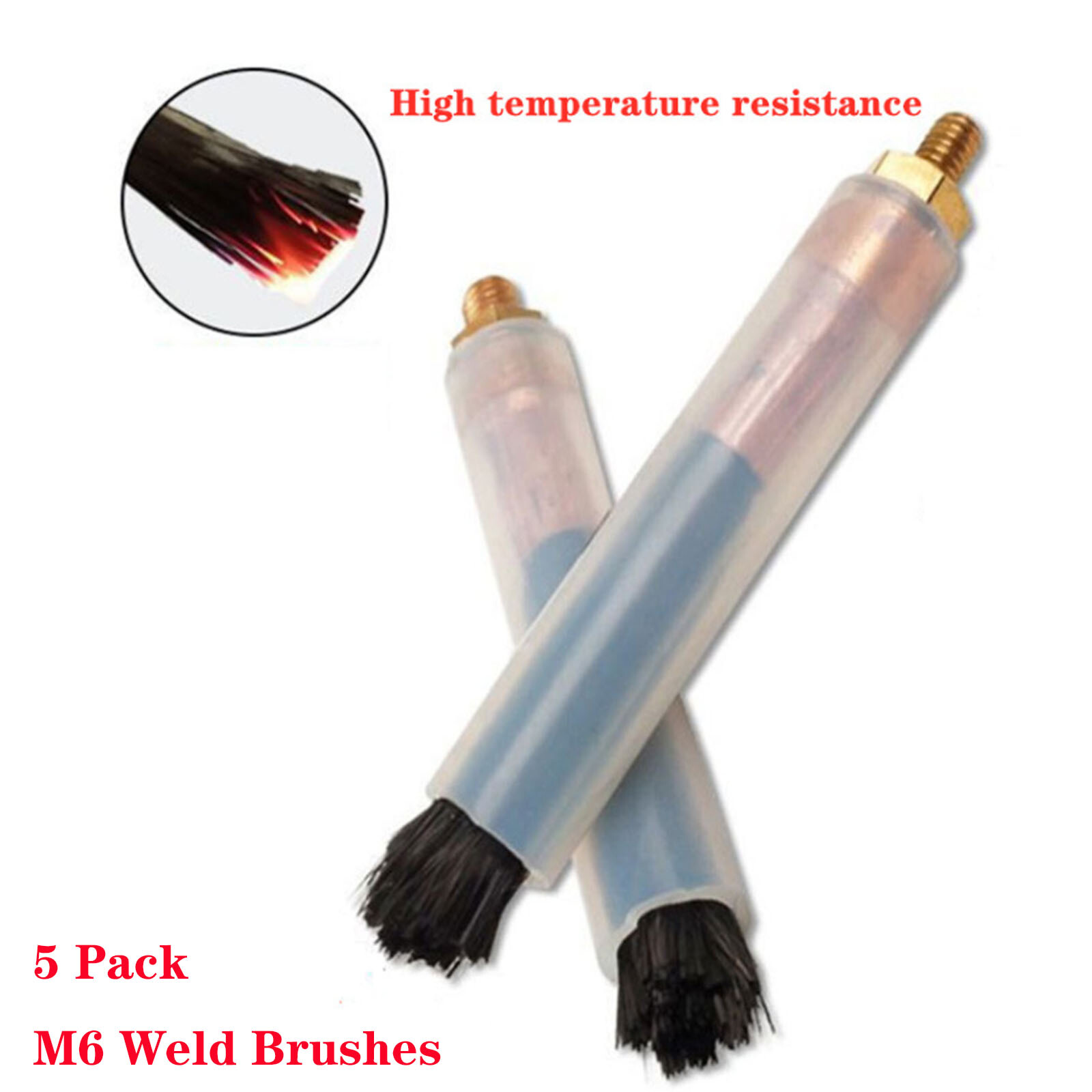 M6 Weld Cleaning Brush Thread 6mm Carbon Fiber Polish Weld Brush For Tig Mig