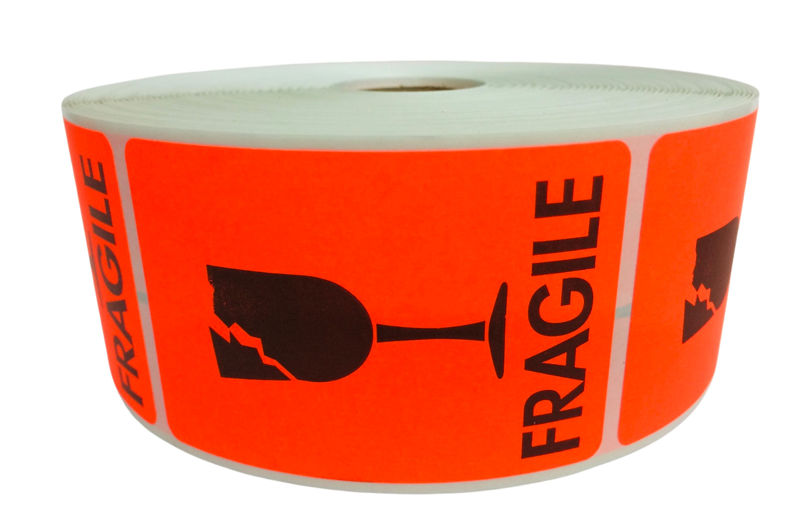 2×3 BROKEN GLASS/FRAGILE, 500 labels per roll, 1-60 Rolls