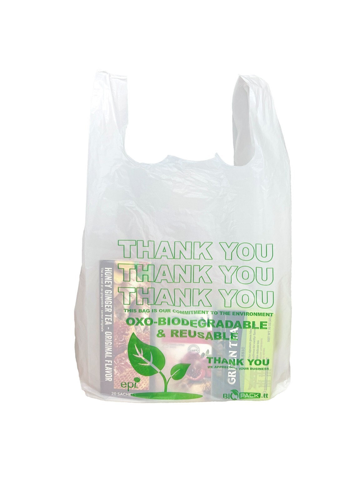 Bags T-Shirt Thank You Plastic Grocery Store Shopping Carry Out Bags 100 PACK