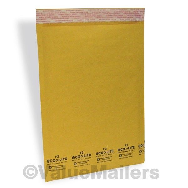 100 #2 8.5×12 Ecolite Kraft Bubble Mailers Padded Envelopes Bags 8.5″ x 12″ USA