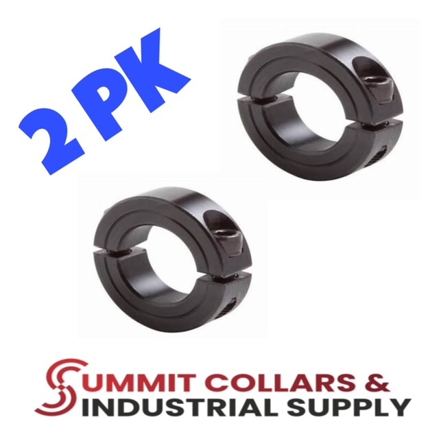 1” DOUBLE SPLIT STEEL NEW CLAMPING SHAFT COLLAR BLACK OXIDE (Qty 2) Free Ship