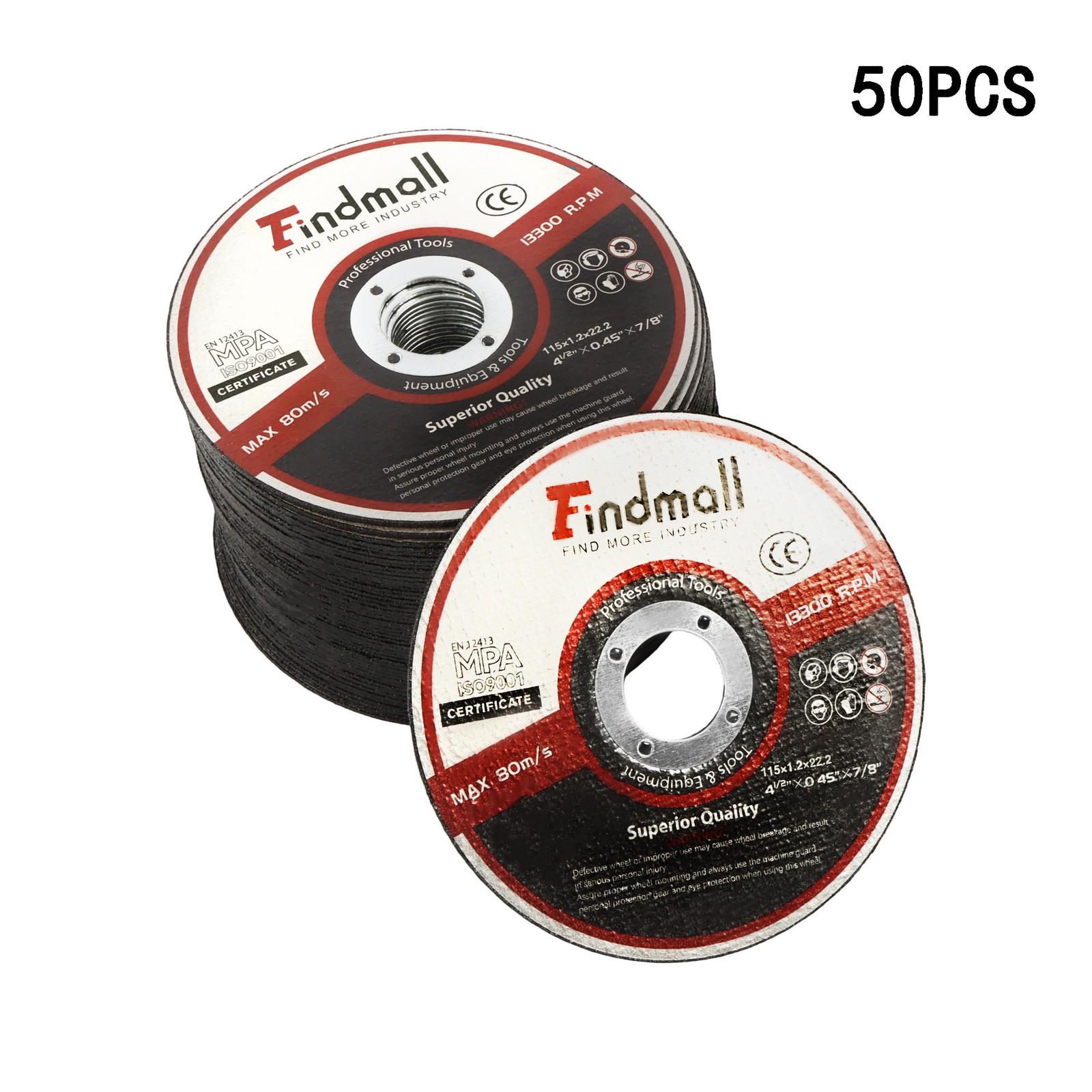 50 Pcs 4-1/2″ x 3/64″ x 7/8″ Cut-off Wheel Stainless Steel & Metal Cutting Disc