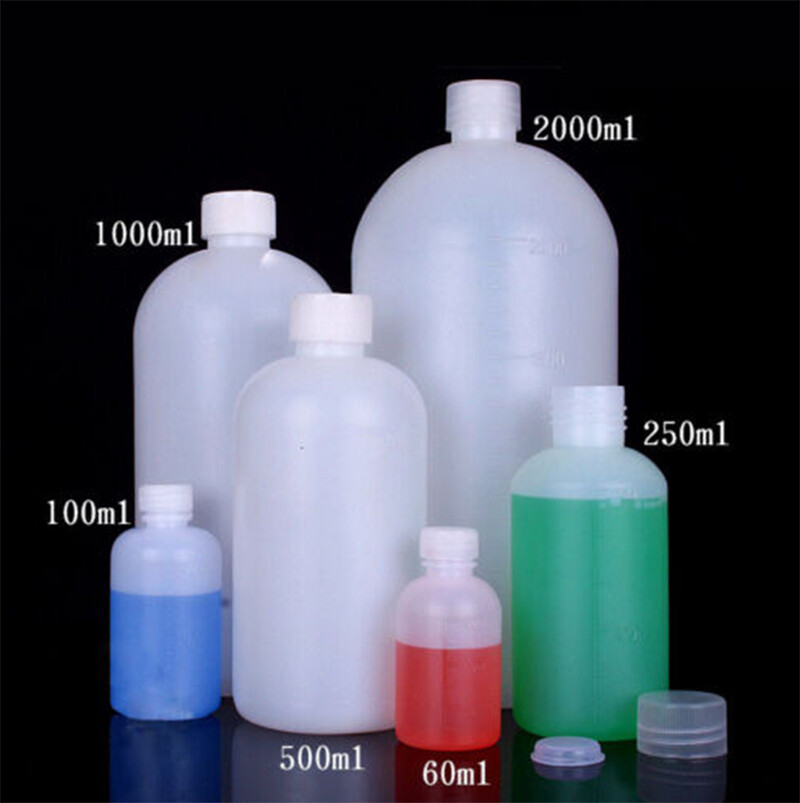 30/60/100/250/500/1000/2000mL HDPE Plastic Empty Sample Lab Bottle/Vial/Tube/Jar