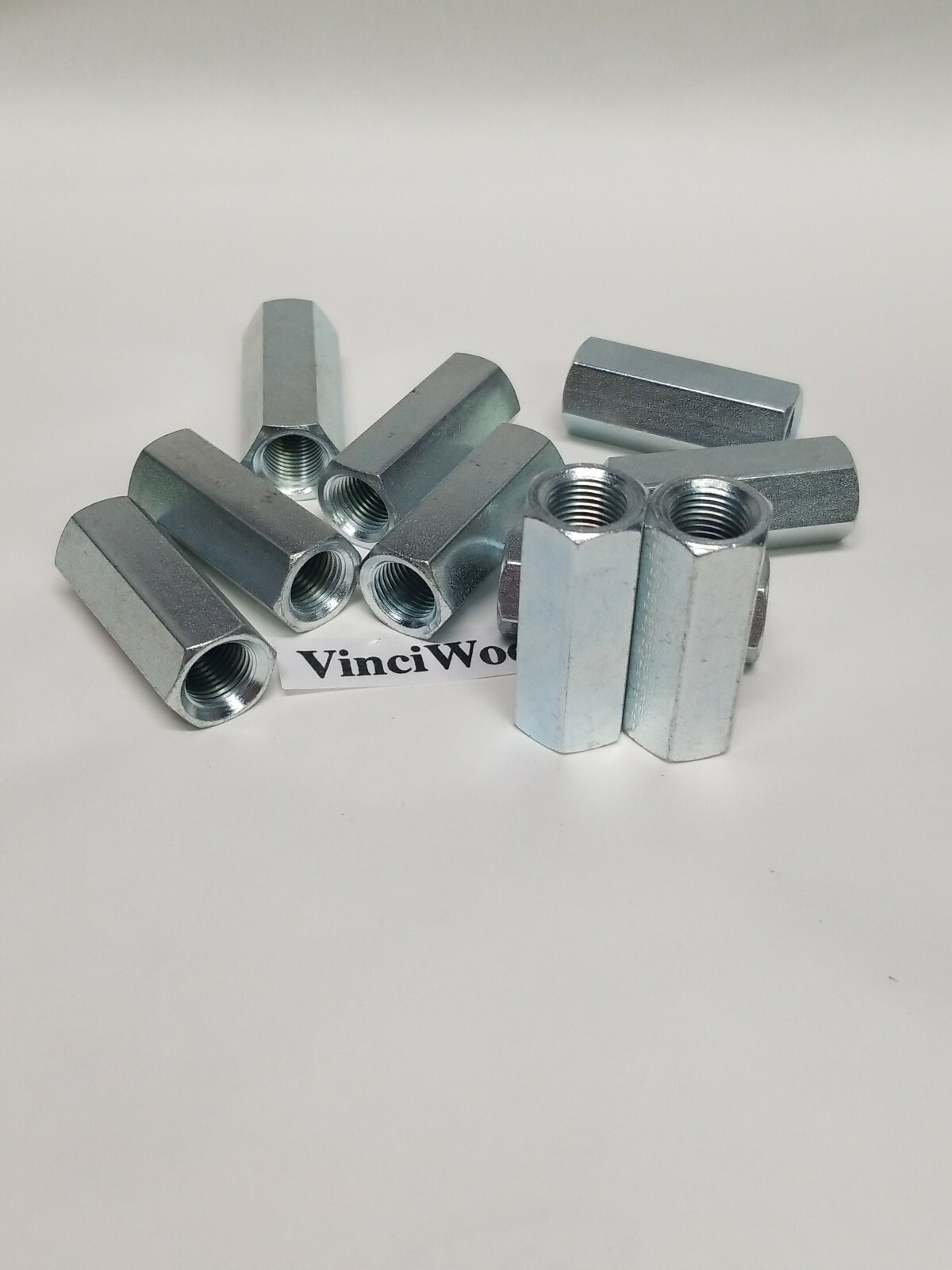 1/2-20 ×1-3/4″ Heavy Hex Coupling Nut 1-3/4″ long x 11/16″ (5 pack) Zinc.