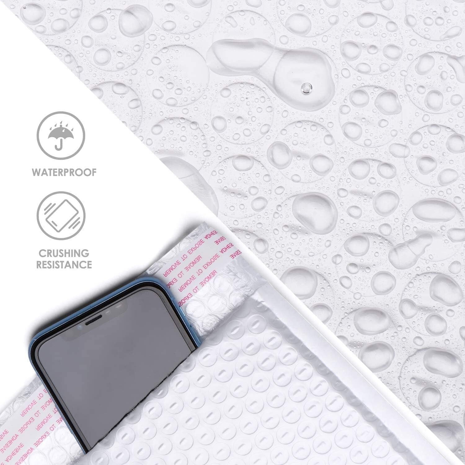 250Pcs Poly Bubble Mailers Padded Envelope Shipping Mailing Bag 8.5×12″ #2 White