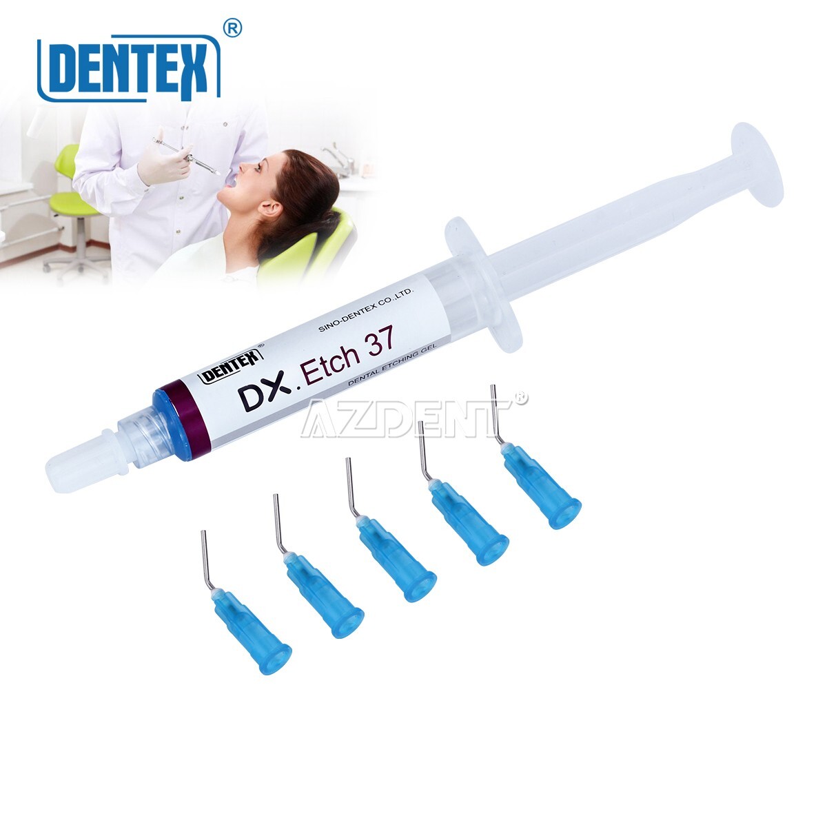 3x Dentex Dental Etching Gel 37% Acid Etchant Gel 5ml/syringe