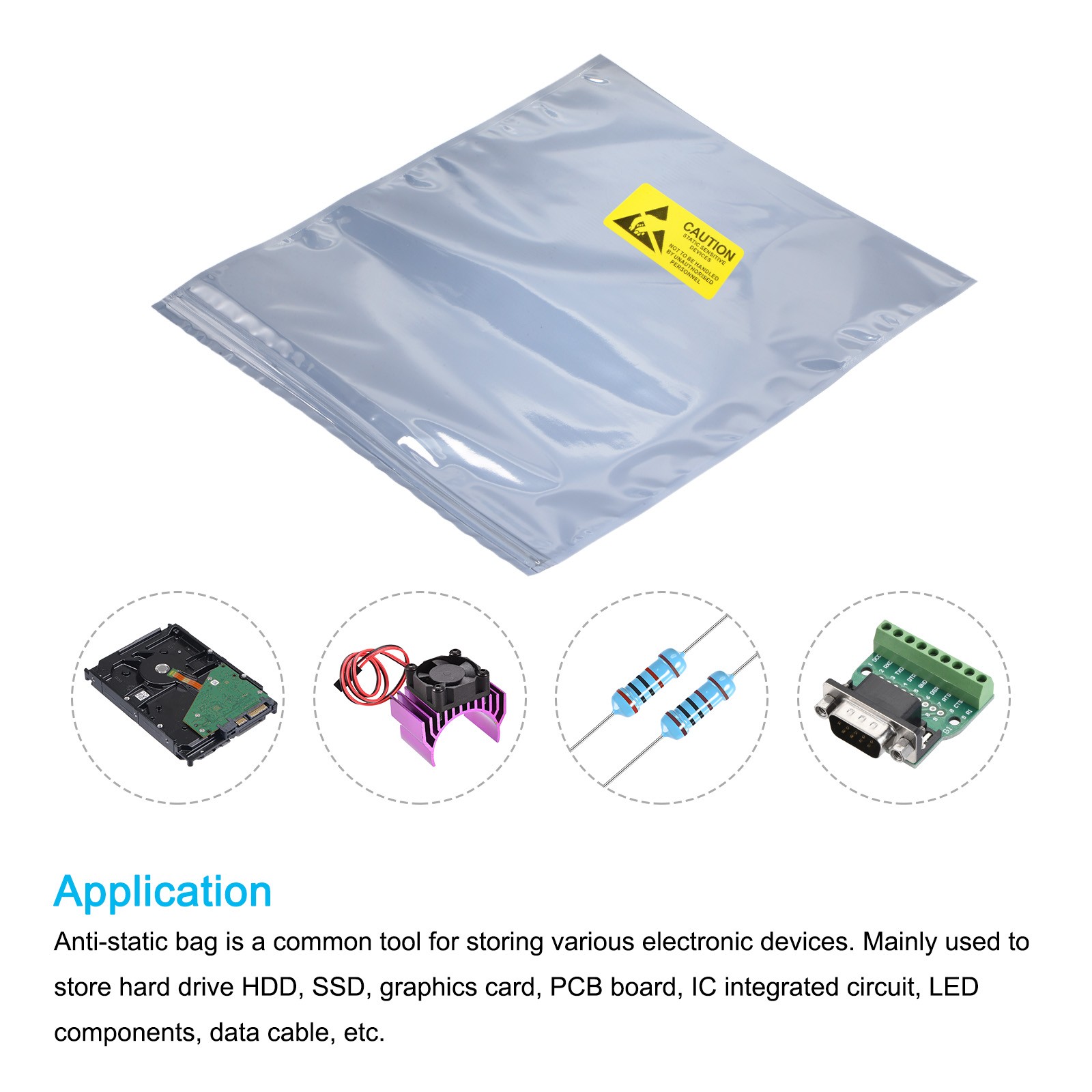 Anti Static Bags Shielding Bag 10pcs 12×16″ 30x40cm Resealable with Labels